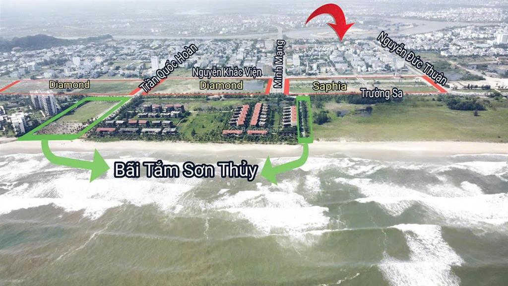Đất 2 mặt tiền ngay bãi tắm biển sơn thủy, dt 199m2 chỉ 17, x tỷ