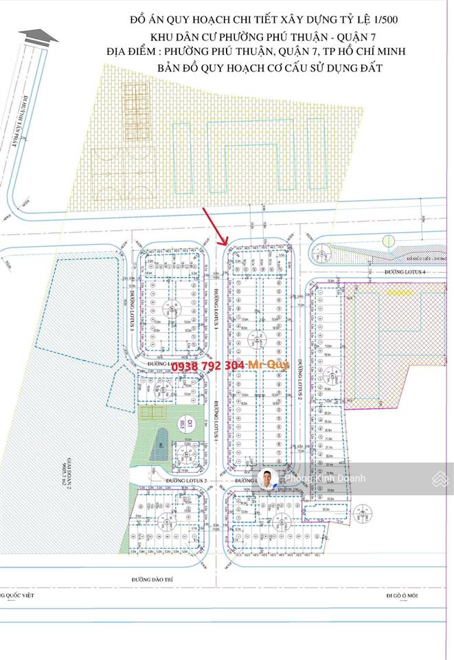Bán đất góc 2 mặt tiền vị trí kinh doanh đào trí + lê thị chợ, dt 8x18,5m kdc phú thuận q7