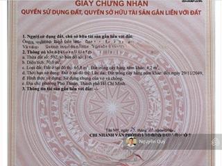 Chính chủ bán gấp lô đất 1549 huỳnh tấn phát quận 7 tp hcm, đường xe hơi, dt 70m2, giá 7.4 tỷ