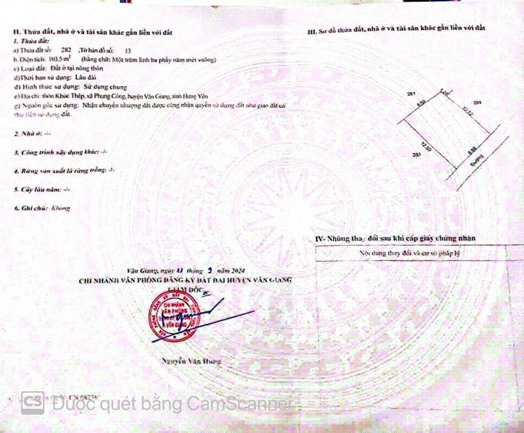 Bán 103,5m làng hoa phụng công chia 2 lô cực đẹp