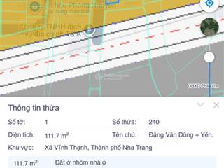 Bán lô đất đẹp xã vĩnh thạnh, tây nha trang