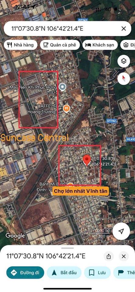 Bán lô đất mặt tiền kinh doanh khu d vsip 2 tp tân uyên giá 2 tỷ6, 200m2
