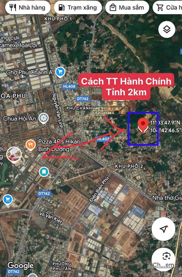 Chính chủ cần bán chính chủ cần bán 1 lô đất 5750m2 tại phú chánh  tp mới bình dương, giá 6.9tr/m2