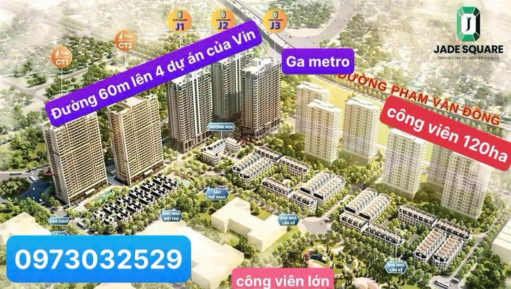 Hàng mới nguồn kín! ra căn 150m2 xẻ khe 3 mặt thoáng dự án jade square giá rẻ nhất dự án