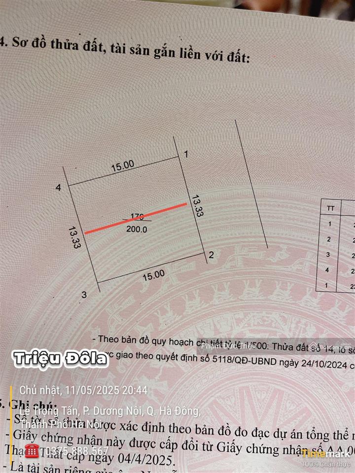 Chính chủ bán hoa hậu 100m2  mt 7m  lô góc, lk view hồ tđc đhqg