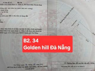 Bán đất khu a golden hills đà nẵng, đường 10.5m, sổ đỏ chính chủ, giá chỉ 3.79 tỷ, đầu tư tốt