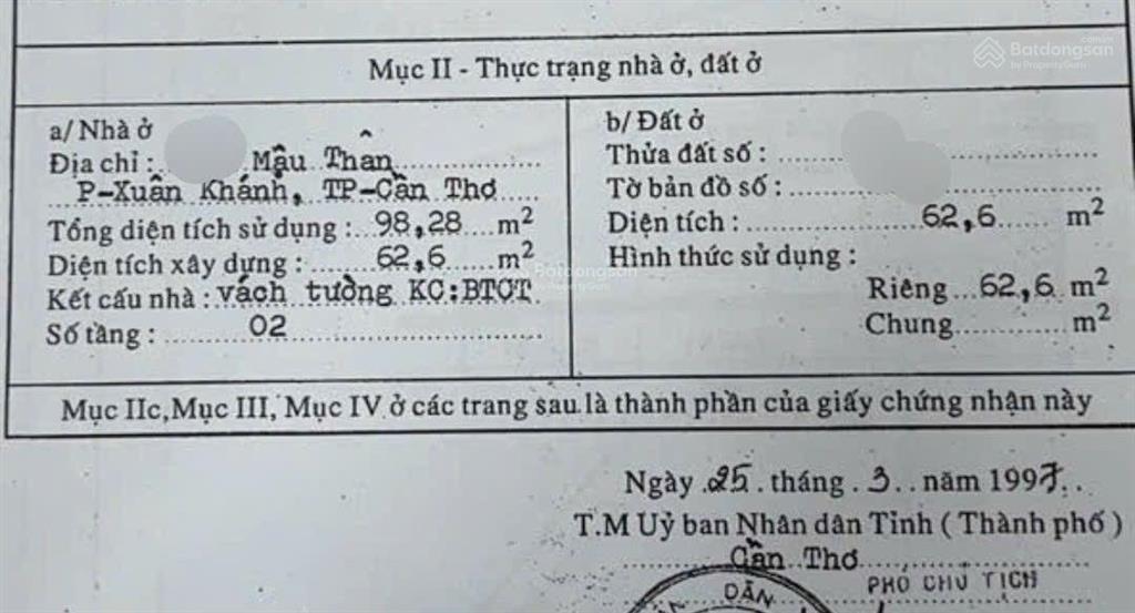 Nhà 20 tỷ 1 trệt 1 lầu mặt tiền đường mậu thân, p. xuân khánh, q. ninh kiều, cần thơ