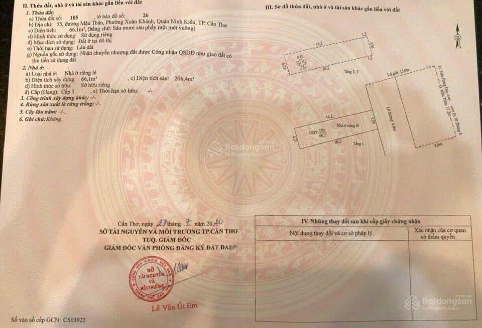 Bán nhà 23,8 tỷ 1 trệt 2 lầu mặt tiền mậu thân  cách chợ xuân khánh 100m, q ninh kiều, tp cần thơ