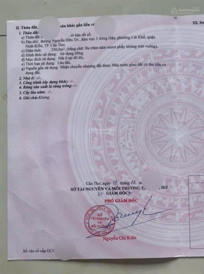 Bán nền biệt thự mặt tiền nguyễn hữu trí  cồn khương 11 tỷ