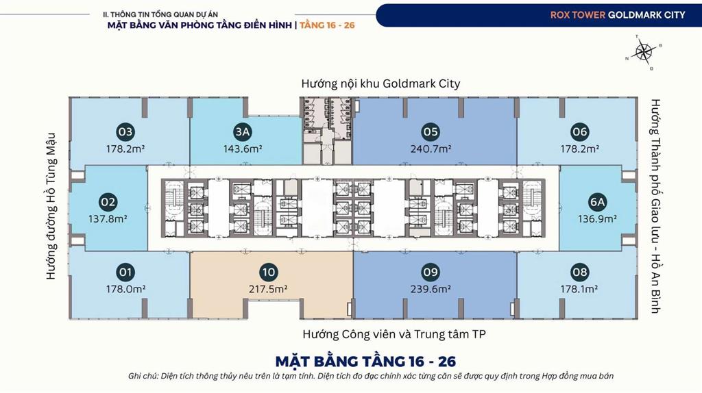 Bql cho thuê vp hạng a tại tòa rox hồ tùng mậu. dt 100m21000m2 giá ưu đãi cho khách hàng vào sớm