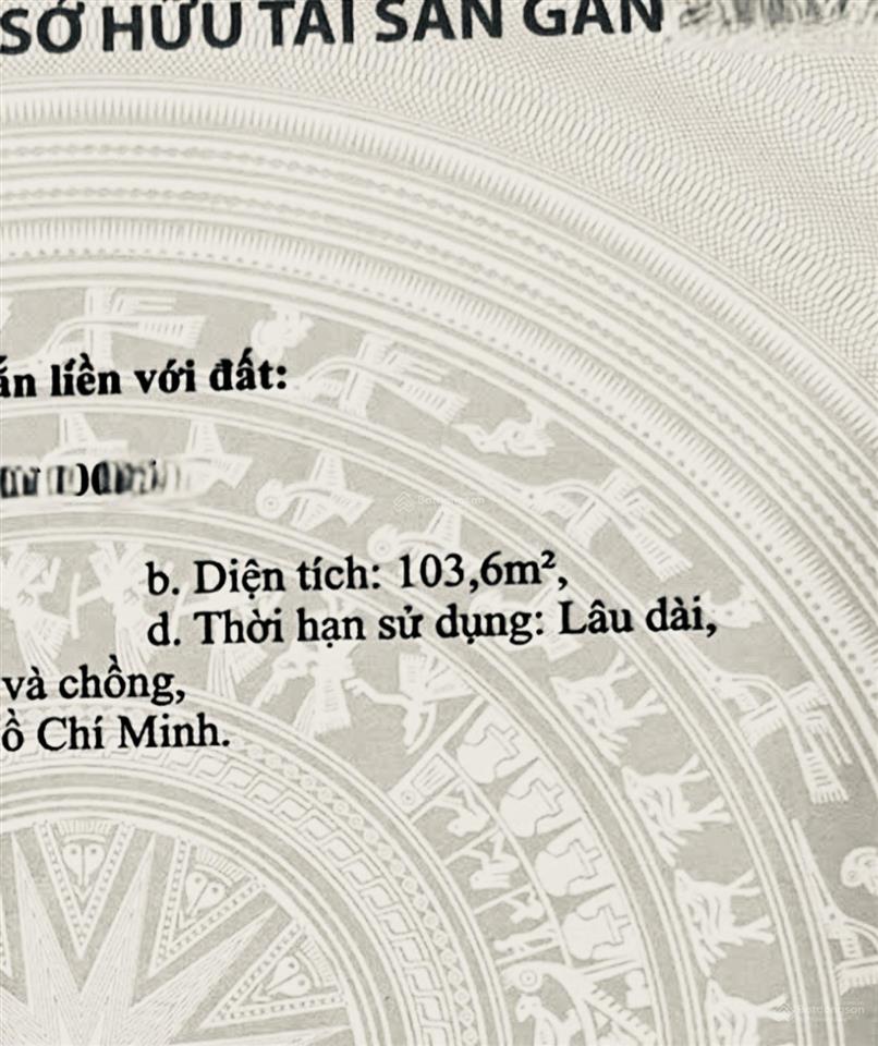 6,4 tỷ  104m2 đất  full thổ  hẻm nguyễn tuyển bình trưng tây quận 2