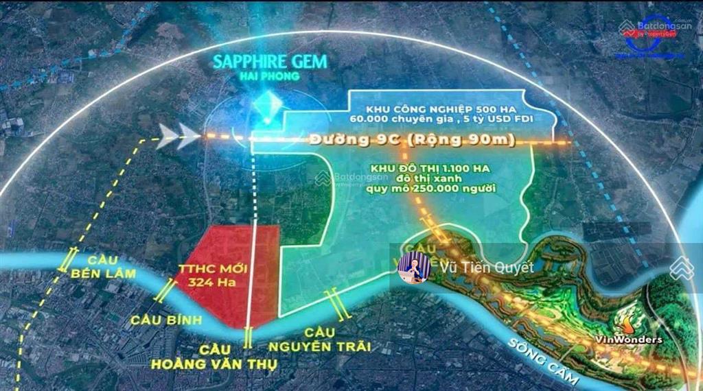 Bán liền kề 125m2  2 mặt thoáng. sapphire gem  ngay tthc mới thủy nguyên. giá 6,5 tỷ.