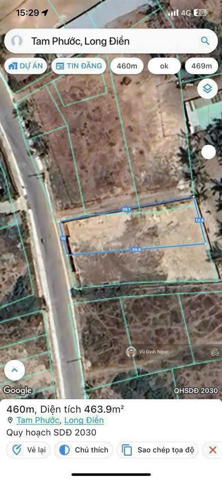 Bán đất tại phước trinh, long điền, 2,1 tỷ, 416m2 view đẹp, uy tín