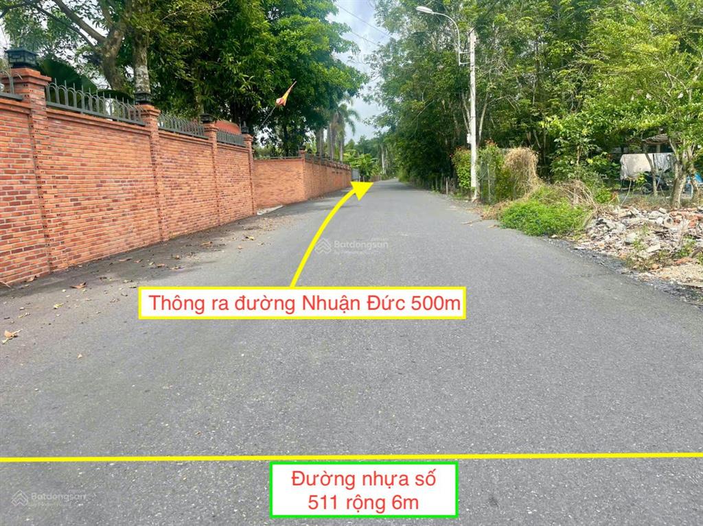 Bán đất tại đường 511 xã nhuận đức củ chi. diện tích 985m2 thổ cư 94m2. giá bán 6 tỷ có bớt