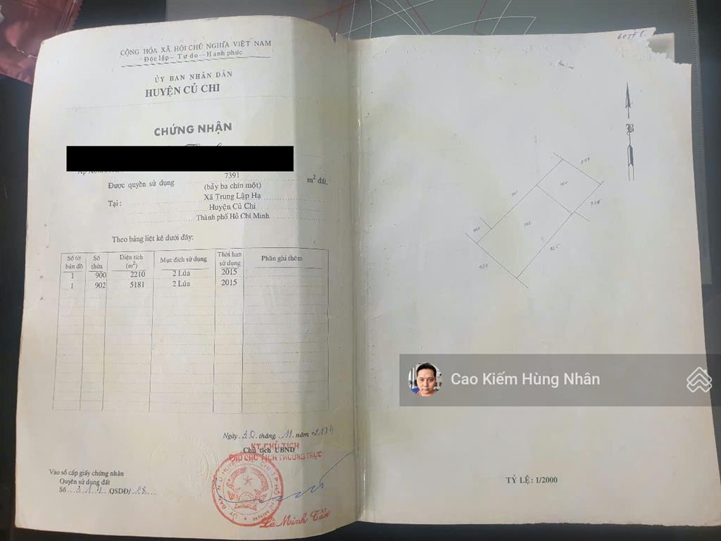 Bán đất lúa  vườn xã trung lập hạ diện tích 7391m2. giá bán chỉ 3 tỷ 700 triệu có thương lượng