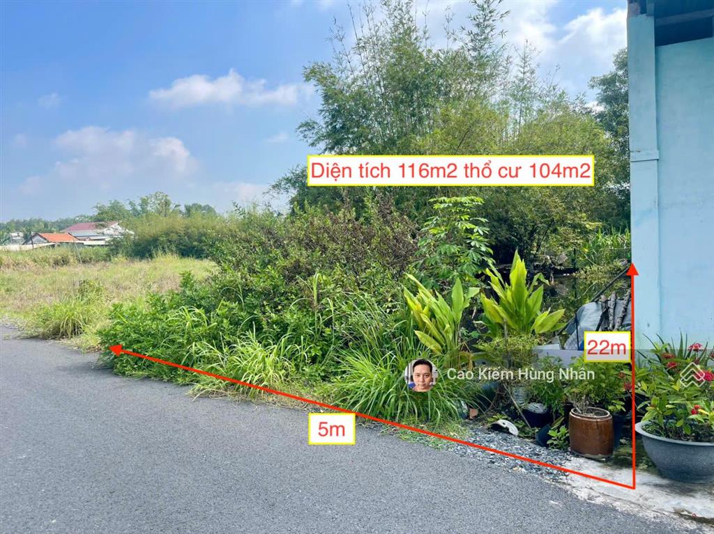 Đất bán xã an nhơn tây củ chi. diện tích 5x22 thổ cư. giá bán 1 tỷ 300 triệu có bớt