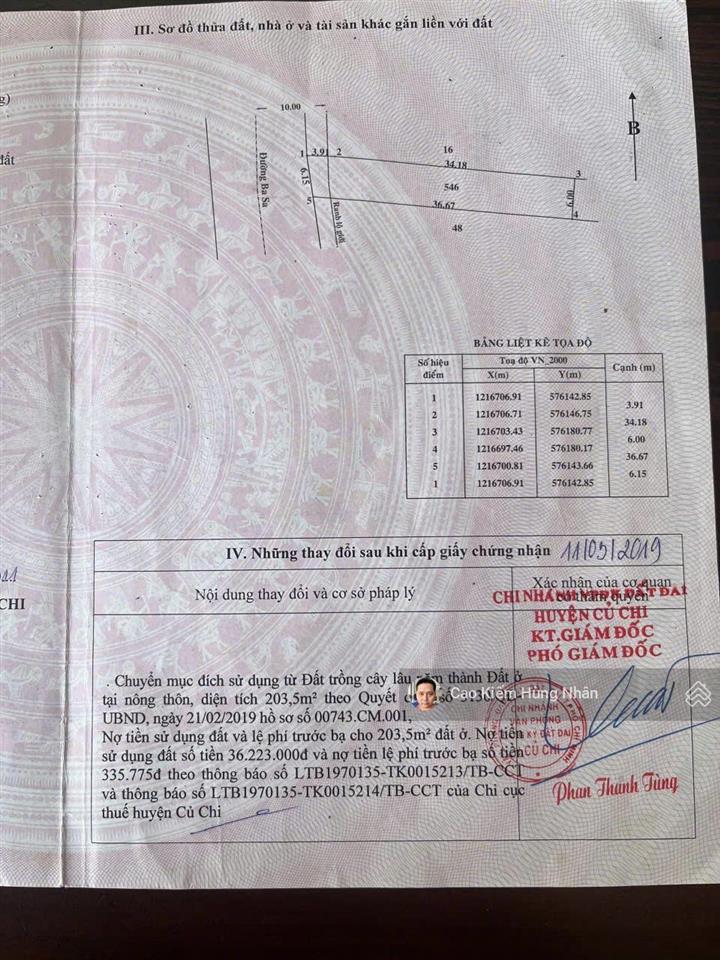 Chủ kẹt tiền bán nhanh đất đẹp xã phước hiệp đường basa 6x36 thổ cư. giá bán 3 tỷ có thương lượng.