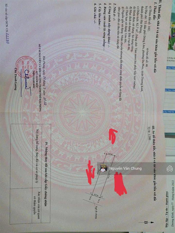 Bán lô đất 82,7m2 ngõ 4m giá chỉ 2,x tỷ tại phạm hải đông lãm. hưng đạo mới