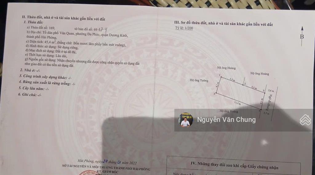 Bán lô đất 45,4m2 mặt ngõ 3m tại vân quan hưng đạo ( đa phúc dương kinh cũ ) giá chỉ 1,1x tỷ