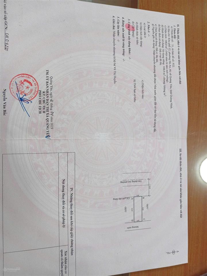Bán đấ đường hồng phong, diện tích 108m2 giá chỉ 26 triệu, khu 12 hà an