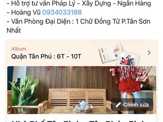 Nhà 3 tầng hẻm xe hơi 6,0m thoại ngọc thầu giá 7,6 tỷ tl . vũ lộc phát 0934 033 ***