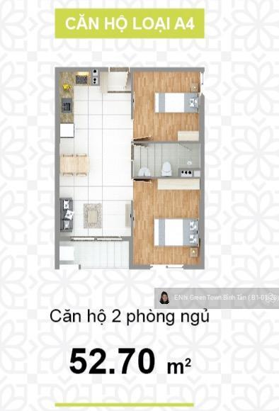 Cc green town bán căn 53m2  2pn1wc/2.050 tỷ, view đẹp ban công siêu rộng rãi.  em nhi 0906 380 ***