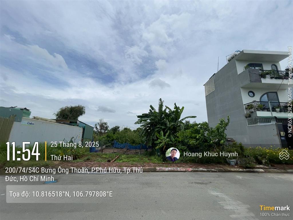 Bán đất 64,3m² giá 5,2 tỷ hẻm 10m thông sạch đẹp bưng ông thoàn, phú hữu, tp thủ đức  0974 244 ***