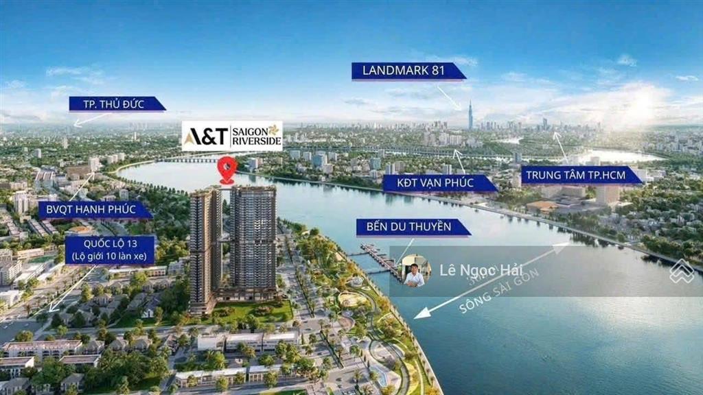 Giá cđt căn hộ a&t sài gòn riverside, ck booking 2,5% và 10 chỉ vàng, tt chỉ 238 đến nhận nhà