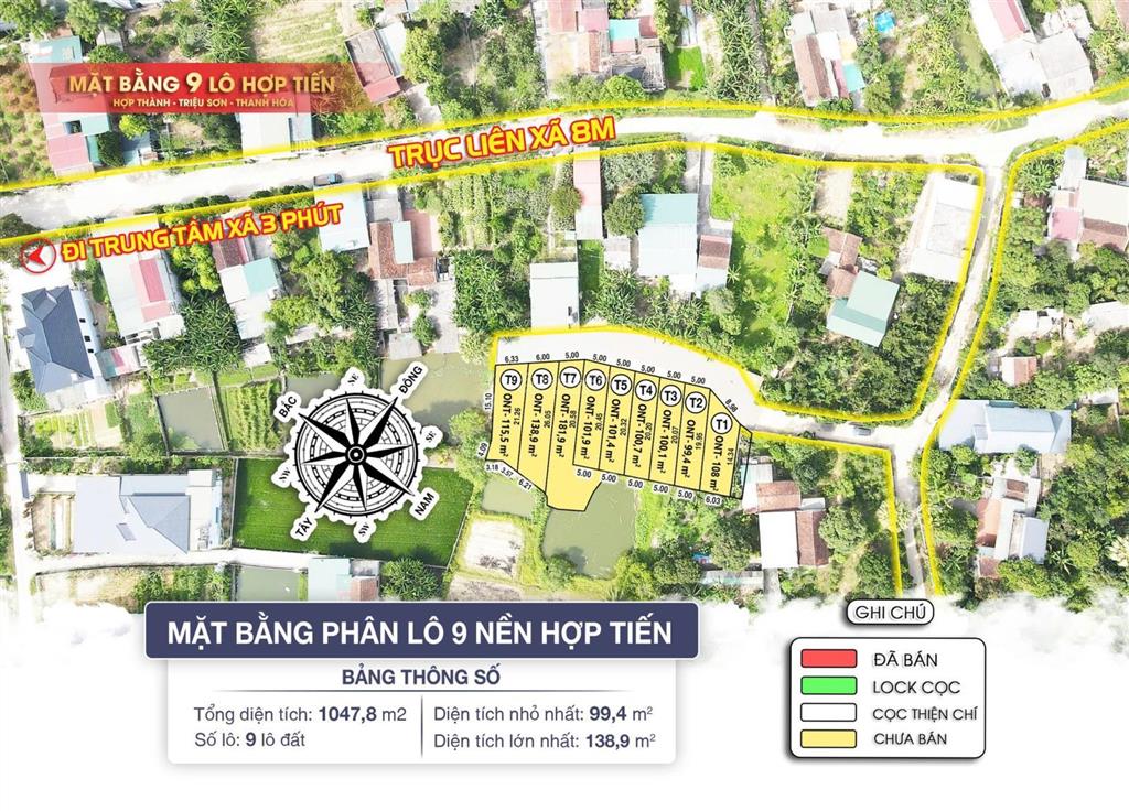 Chỉ hơn 200tr đất full thổ cư, cách đường nghi sơn chỉ hơn 100m, dân đông đúc
