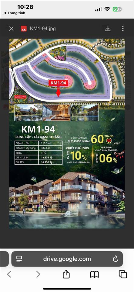 Căn song lập 15 tỷ komorebi biệt thự chuẩn nhật