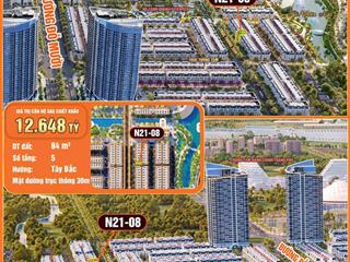 Còn duy nhất 1 căn góc mặt đường 30m sát 2 hồ lớn nhất dự án , cạnh pk skylight giá chỉ 12,x tỷ