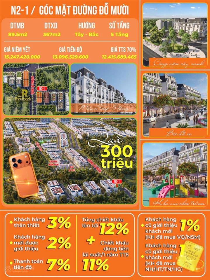 Bán căn góc mặt đường đỗ mười giá chỉ 12,x tỷ