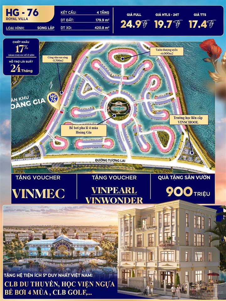 Bán 14 căn biệt thự song lập hoàng gia cực đẹp , chiết khấu khủng giá chỉ 16,x tỷ