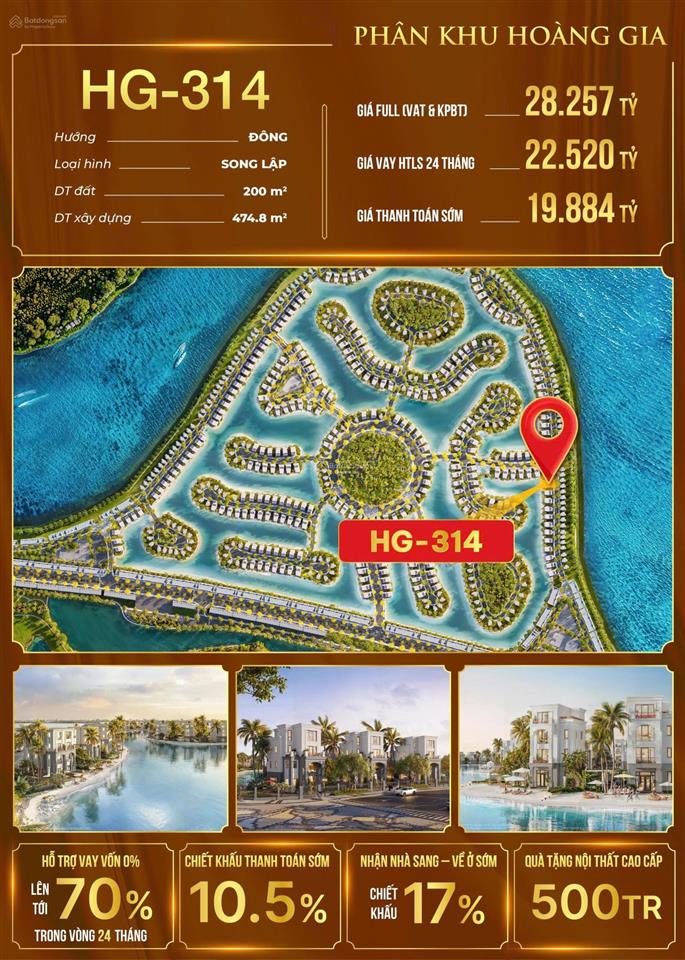 Bán 14 căn biệt thự song lập hoàng gia cực đẹp , chiết khấu khủng giá chỉ 16,x tỷ