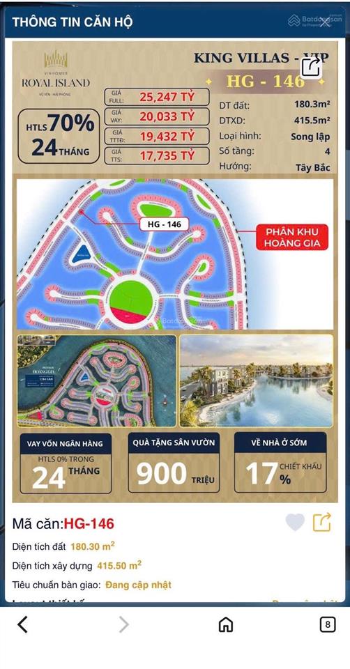 Bán 14 căn biệt thự song lập hoàng gia cực đẹp , chiết khấu khủng giá chỉ 16,x tỷ