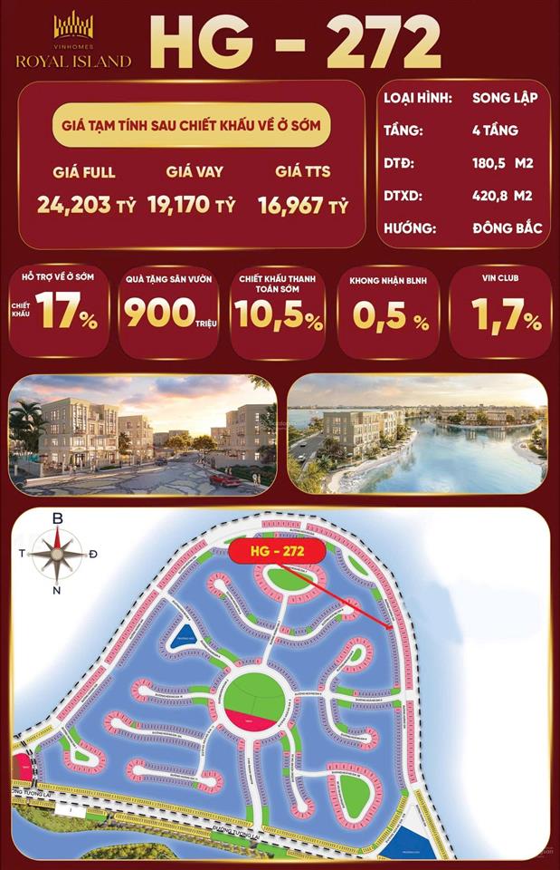 Bán 14 căn biệt thự song lập hoàng gia cực đẹp , chiết khấu khủng giá chỉ 16,x tỷ