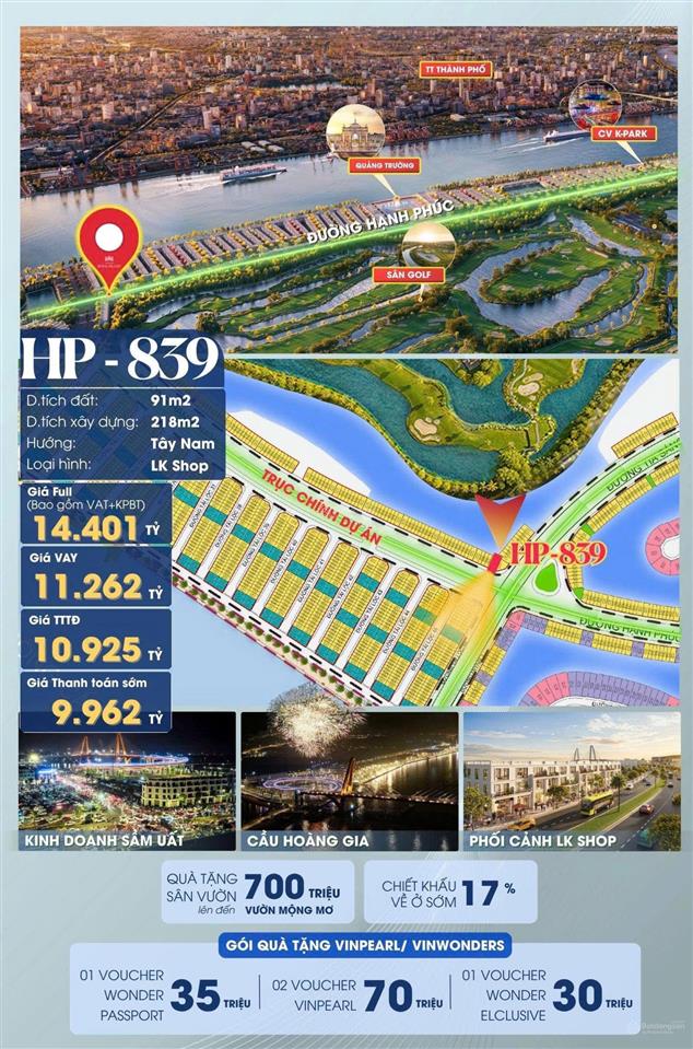 Bán 10 căn mặt đường hạnh phúc giá rẻ vô địch chỉ từ 9,8 tỷ