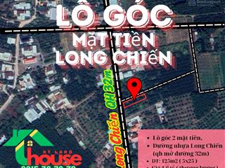 Lô góc 2 mặt tiền tại long chiến giá 1 tỷ sáu dt 125m2 vĩnh cửu, đồng nai