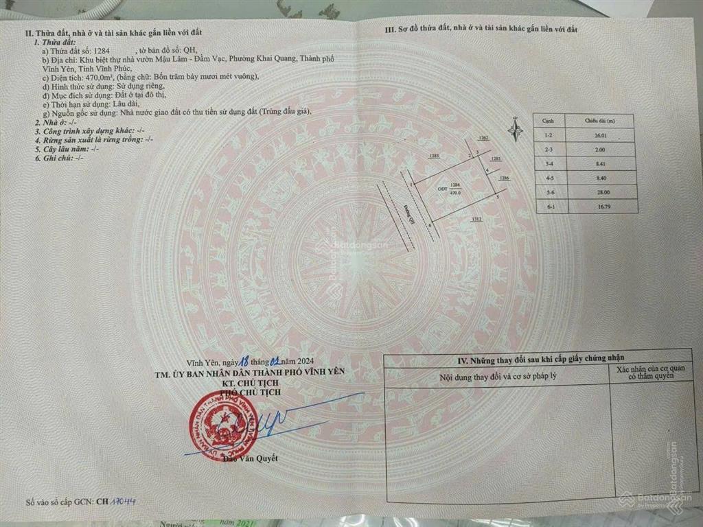 Bán lô đất biệt thự mậu lâm, khai quang giáp vách khu đô thị nam vĩnh yên