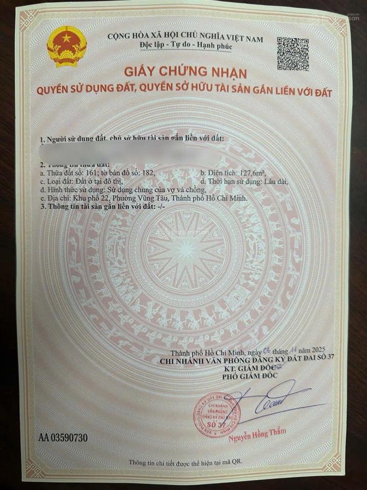 Chính chủ cần bán căn nhà đang xây dựng dt 127m2 hẻm đường mạc đĩnh chi p4 thành phố vũng tàu