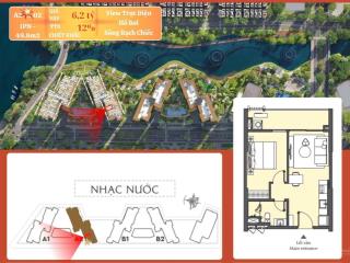 Hot! duy nhất căn hộ 1pn  6,2 tỷ view trực diện hồ bơi, view sông