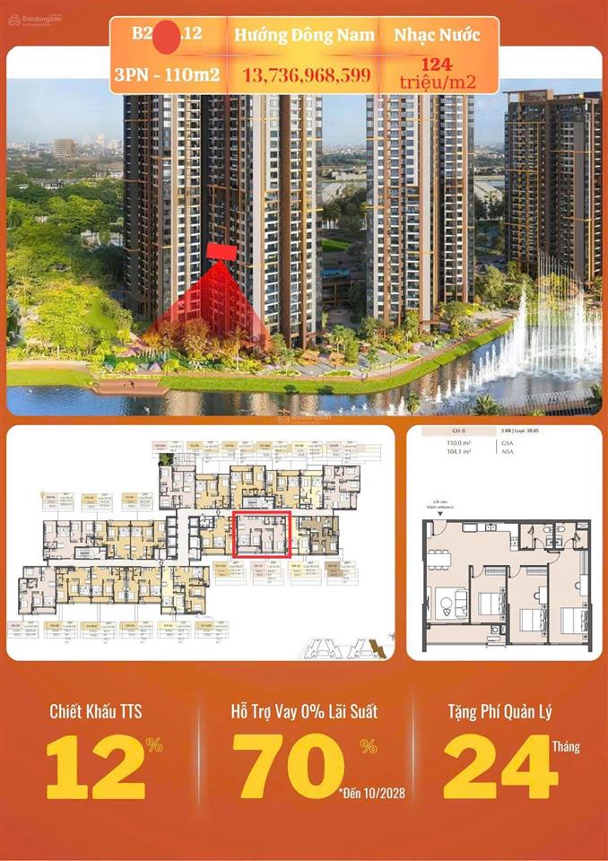 Hot! duy nhất căn hộ 1pn  6,2 tỷ view trực diện hồ bơi, view sông