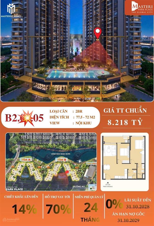 Căn hộ 2pn  a2.xx.06a view trực diện hồ bơi giá 9,2 tỷ, miễn gốc lãi 34 năm