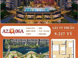 Căn hộ 2pn  a2.xx.06a view trực diện hồ bơi giá 9,2 tỷ, miễn gốc lãi 34 năm