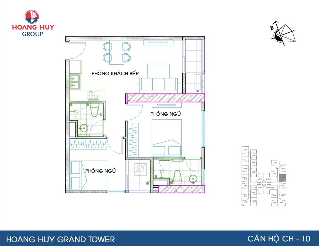 Bán cc hoàng huy grand tower, 2,4 tỷ, 55m2, 2pn, 2wc, view vin siêu hiếm. 0947 799 ***