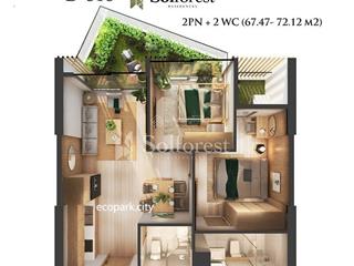 Bán 2pn 1wc sol forest ban công hướng nam mát, giá 3,1 tỷ bao phí,  0948 014 ***