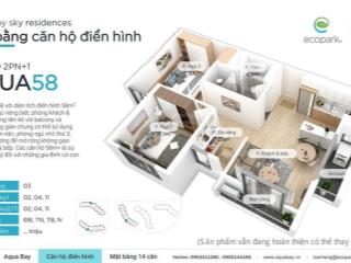 Bán căn hộ 2pn 1wc aquabay diện tích 58m2 giá bán 3,6tỷ bao phí,  0948 014 ***