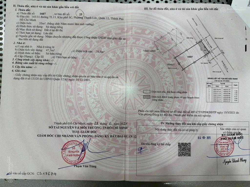 Nhà chính chủ gửi bán tại hà huy giáp, quận 12, 3 phòng ngủ, nhà mới, ở lâu dài