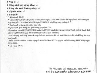 Duy nhất 1 lô đất, sổ hồng riêng (5,05 *18 m) mt đường chính 12m ở khu dân cư phan anh ,q tân phú