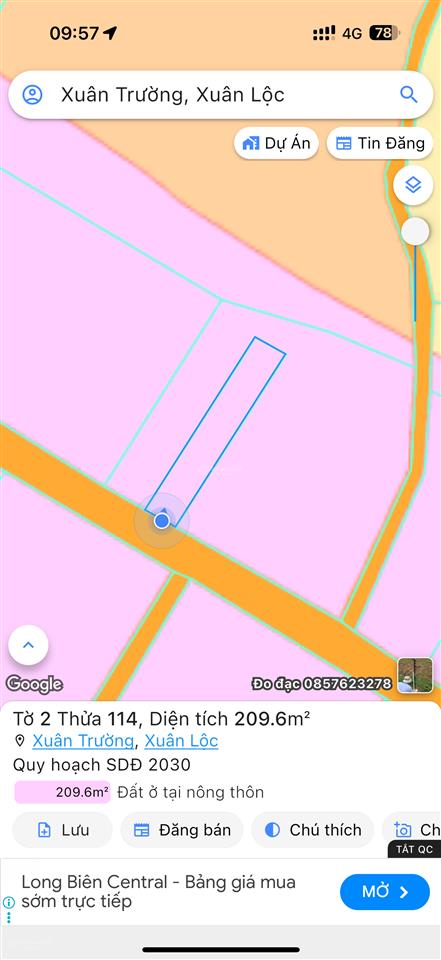 Bán đất tại xuân trường, 800 triệu, 209.9m2, mặt tiền 6m, ngõ 3m, pháp lý đầy đủ
